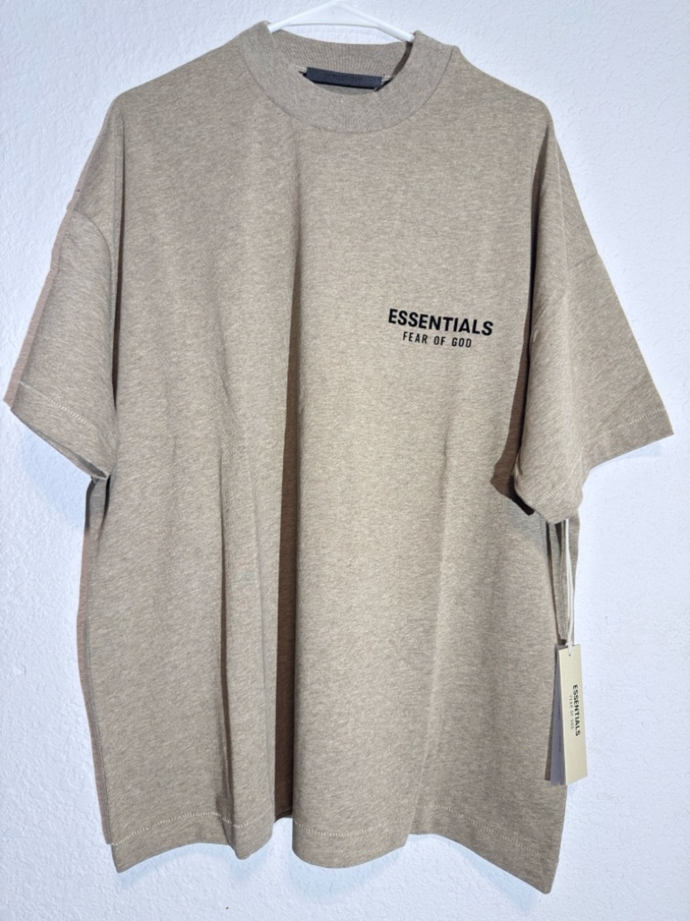 Essentials Fear of God Short Sleeve T-Shirt in Beige Heather Grey
